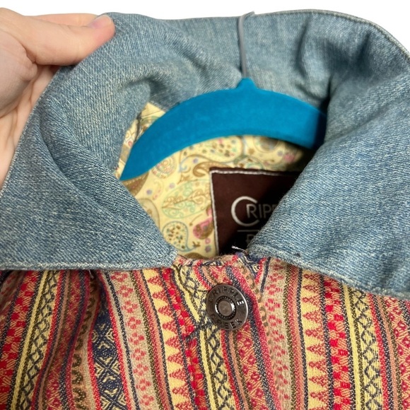 Cripple Creek Denim Aztec Southwest Studded Button Front Vest - Picture 9 of 10